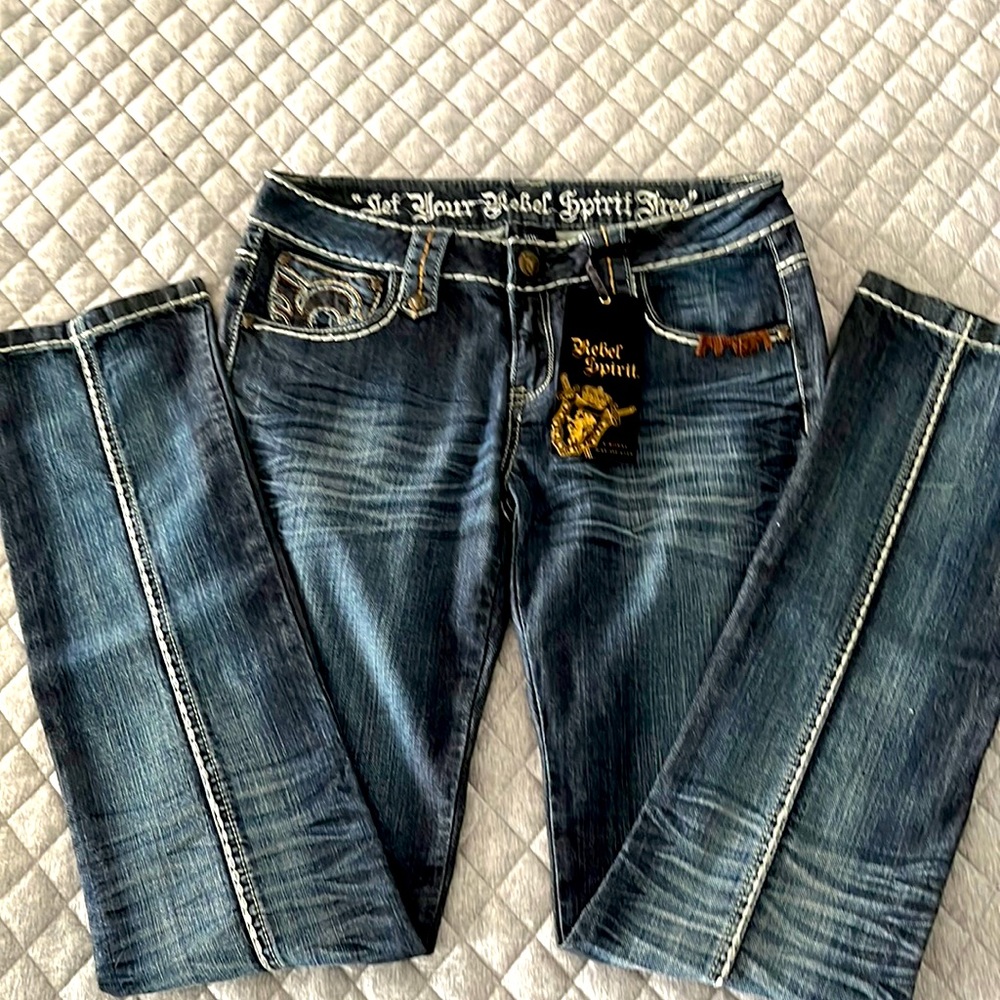 Rebel Spirit Fleur de lis jeans